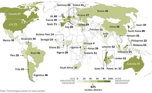 smartphone user map